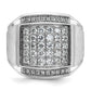 IB Goodman Mens Polished and Satin 1.5 Carat AA Quality Diamond Cluster Ring - WBC
