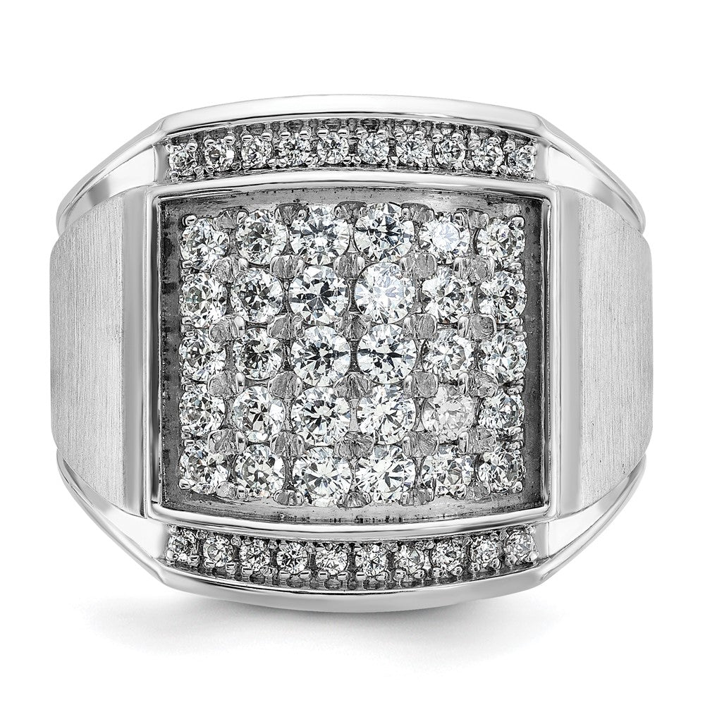IB Goodman Mens Polished and Satin 1.5 Carat AA Quality Diamond Cluster Ring - WBC