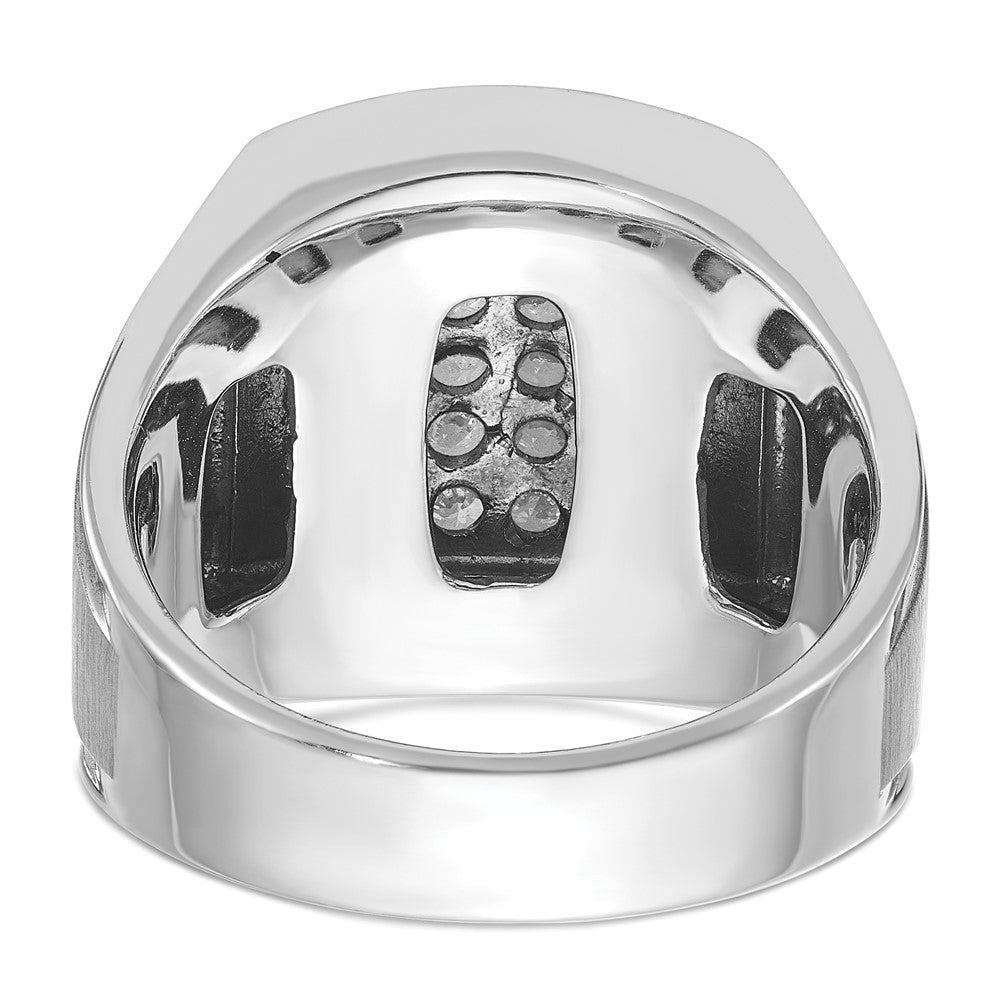 IB Goodman Mens Polished and Satin 1.5 Carat AA Quality Diamond Cluster Ring - WBC