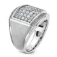 IB Goodman Mens Polished and Satin 1.5 Carat AA Quality Diamond Cluster Ring - WBC