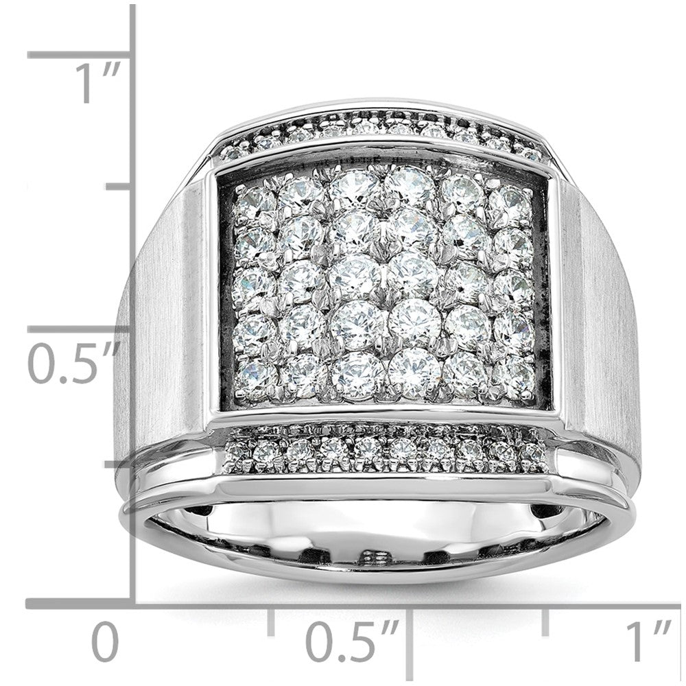 IB Goodman Mens Polished and Satin 1.5 Carat AA Quality Diamond Cluster Ring - WBC