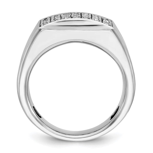 IB Goodman Mens Polished and Satin 1.5 Carat AA Quality Diamond Cluster Ring - WBC