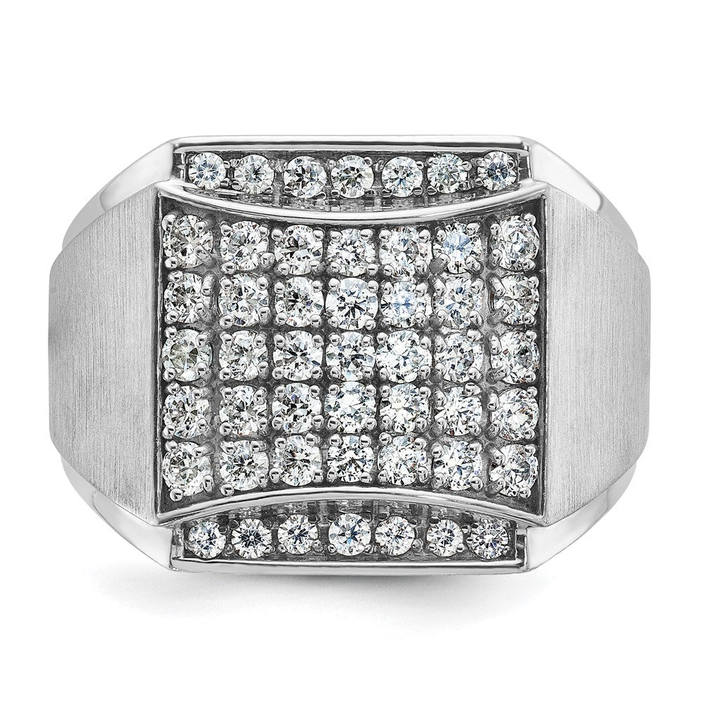 IB Goodman Mens Polished and Satin 1.5 Carat AA Quality Diamond Cluster Ring - WBC