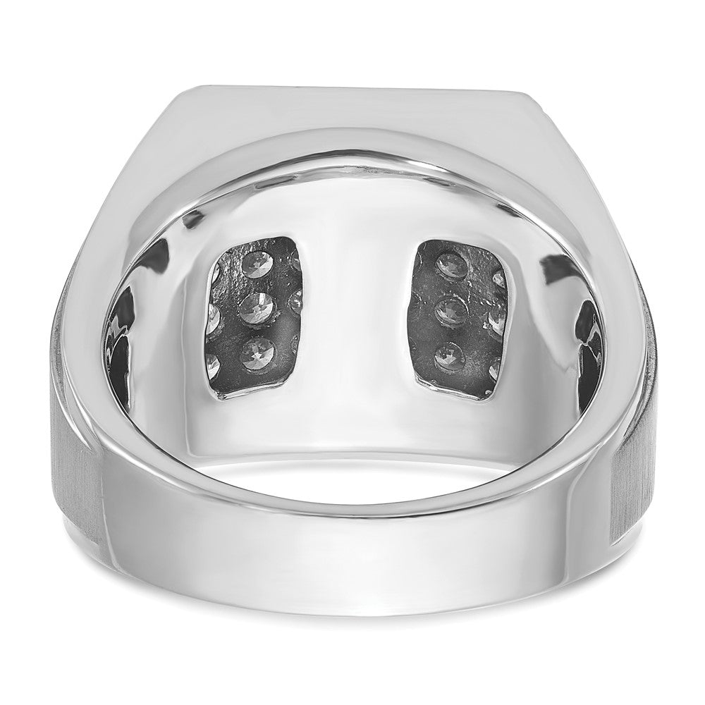 IB Goodman Mens Polished and Satin 1.5 Carat AA Quality Diamond Cluster Ring - WBC