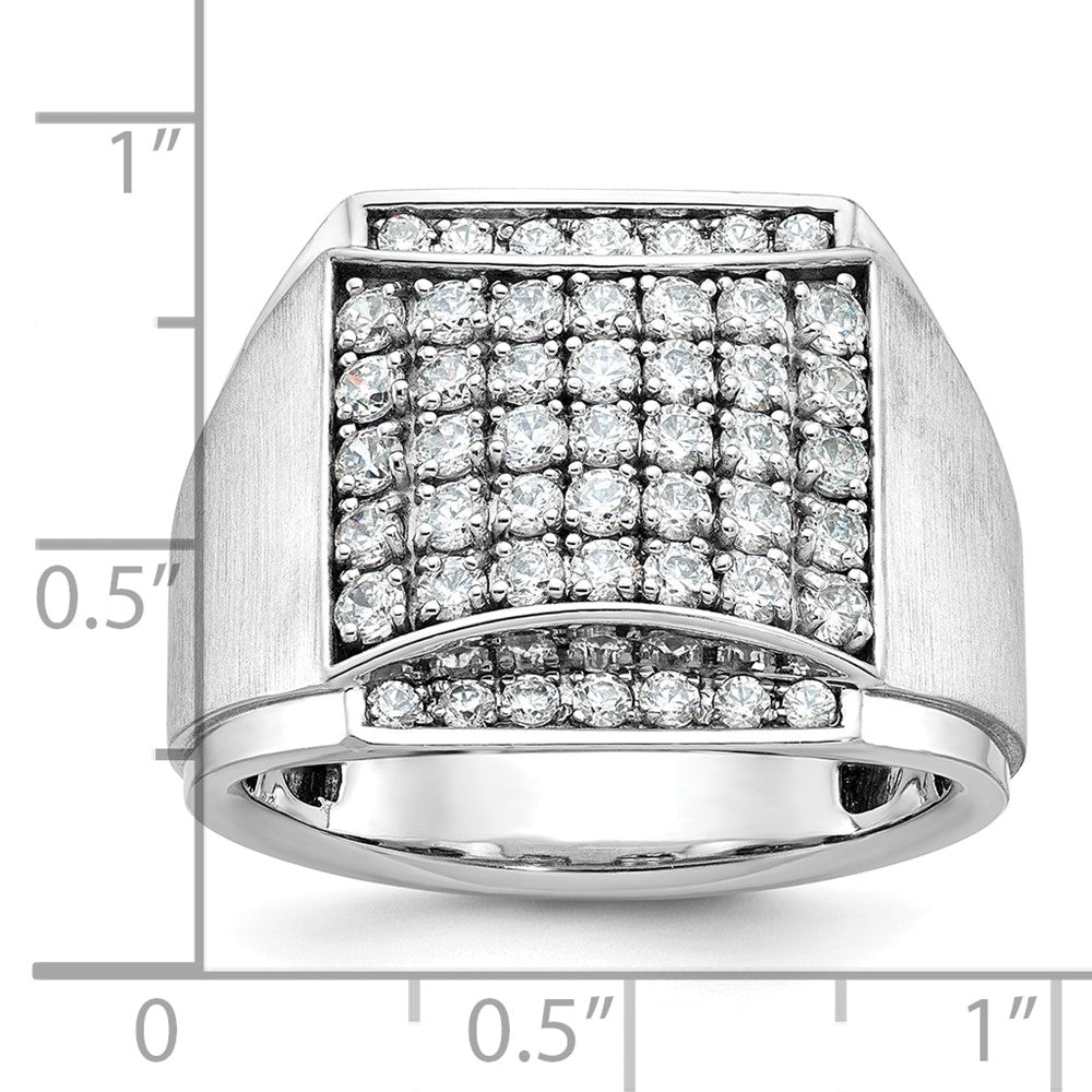 IB Goodman Mens Polished and Satin 1.5 Carat AA Quality Diamond Cluster Ring - WBC