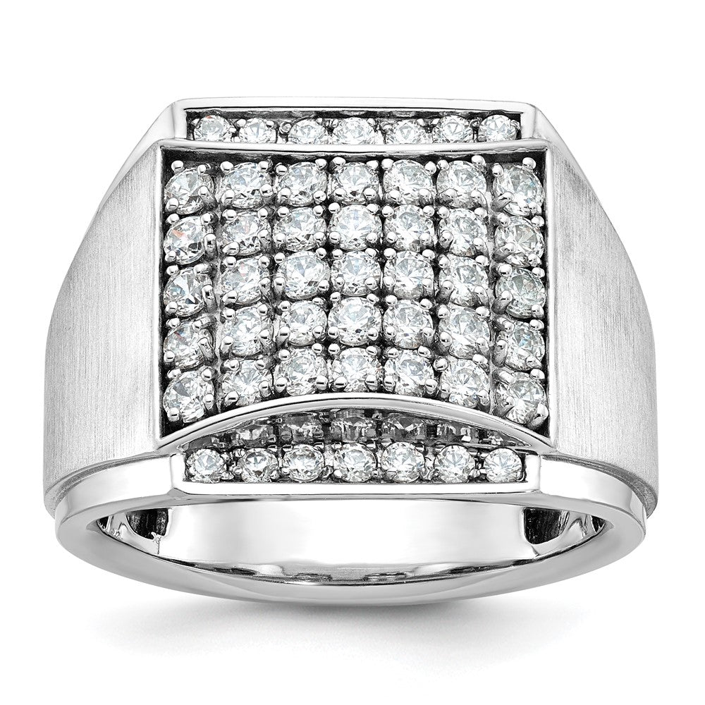 IB Goodman Mens Polished and Satin 1.5 Carat AA Quality Diamond Cluster Ring - WBC