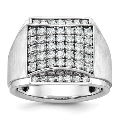 IB Goodman Mens Polished and Satin 1.5 Carat AA Quality Diamond Cluster Ring - WBC