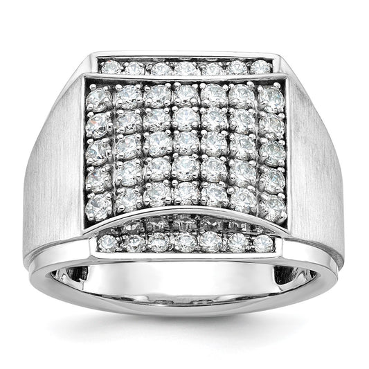 IB Goodman Mens Polished and Satin 1.5 Carat AA Quality Diamond Cluster Ring - WBC