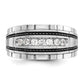 IBGoodman with Black Rhodium Men's Polished Satin and Textured 7-Stone 1/2 Carat AA Quality Diamond Ring - WBC