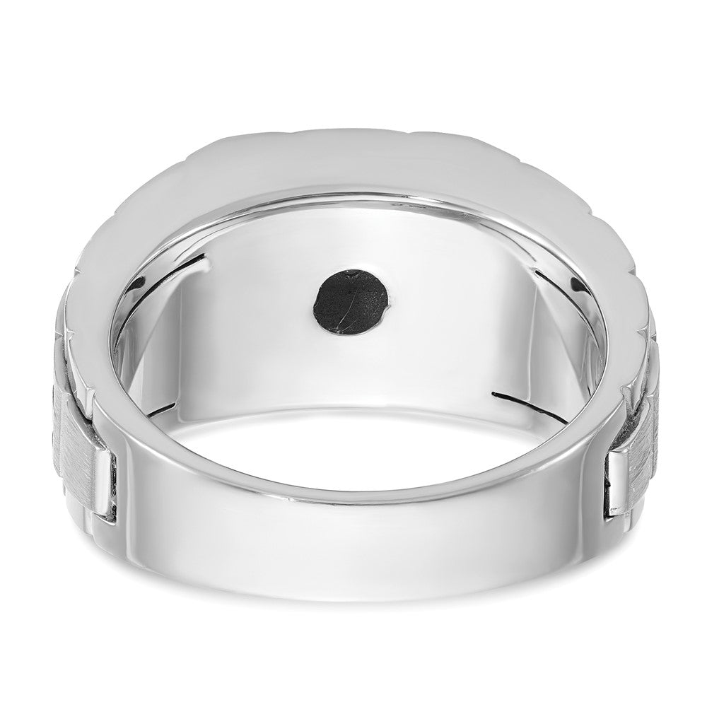IBGoodman with Black Rhodium Men's Polished Satin and Textured 7-Stone 1/2 Carat AA Quality Diamond Ring - WBC