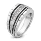 IBGoodman with Black Rhodium Men's Polished Satin and Textured 7-Stone 1/2 Carat AA Quality Diamond Ring - WBC