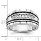 IBGoodman with Black Rhodium Men's Polished Satin and Textured 7-Stone 1/2 Carat AA Quality Diamond Ring - WBC