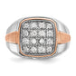 IBGoodman and Men's Polished and Satin 1 Carat AA Quality Diamond Cluster Ring - WBC