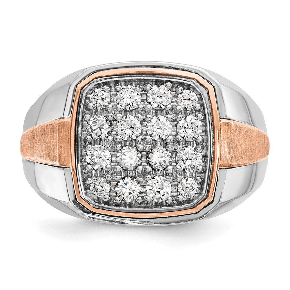 IBGoodman and Men's Polished and Satin 1 Carat AA Quality Diamond Cluster Ring - WBC