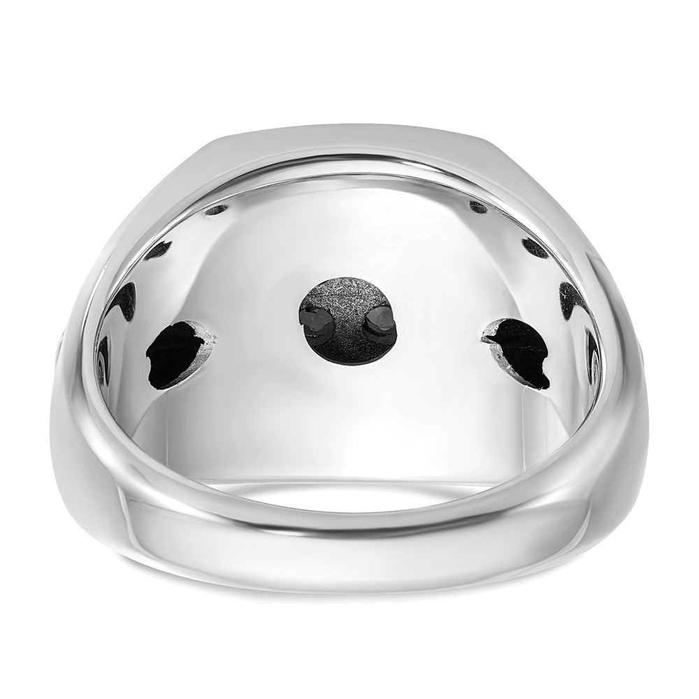 IBGoodman and Men's Polished and Satin 1 Carat AA Quality Diamond Cluster Ring - WBC