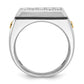 IBGoodman Two-tone with Black Rhodium Men's Polished and Grooved 5-Row 1 3/4 Carat AA Quality Diamond Cluster Ring - WBC