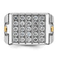 IBGoodman Two-tone with Black Rhodium Men's Polished and Grooved 5-Row 1 3/4 Carat AA Quality Diamond Cluster Ring - WBC