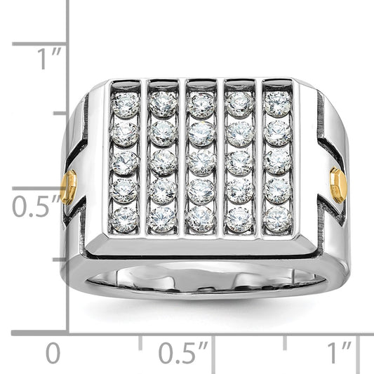 IB Goodman Men's Gridiron 14K Two-Tone Gold Black Rhodium 5-Row 1 3/4 ct Diamond Cluster Ring