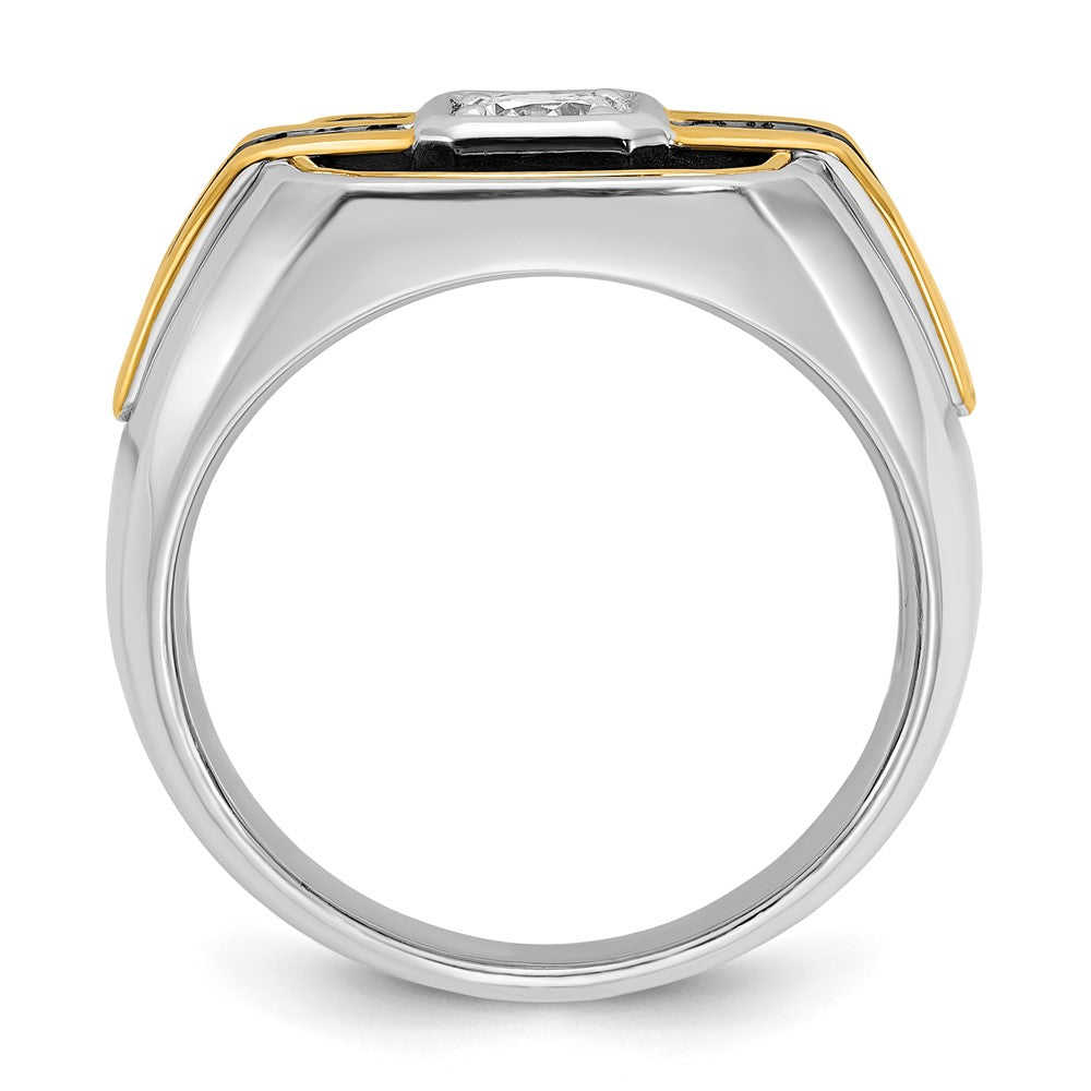 IBGoodman Two-tone with Black Rhodium Men's Polished and Satin Black and 1/4 Carat AA Quality Diamond Ring - WBC