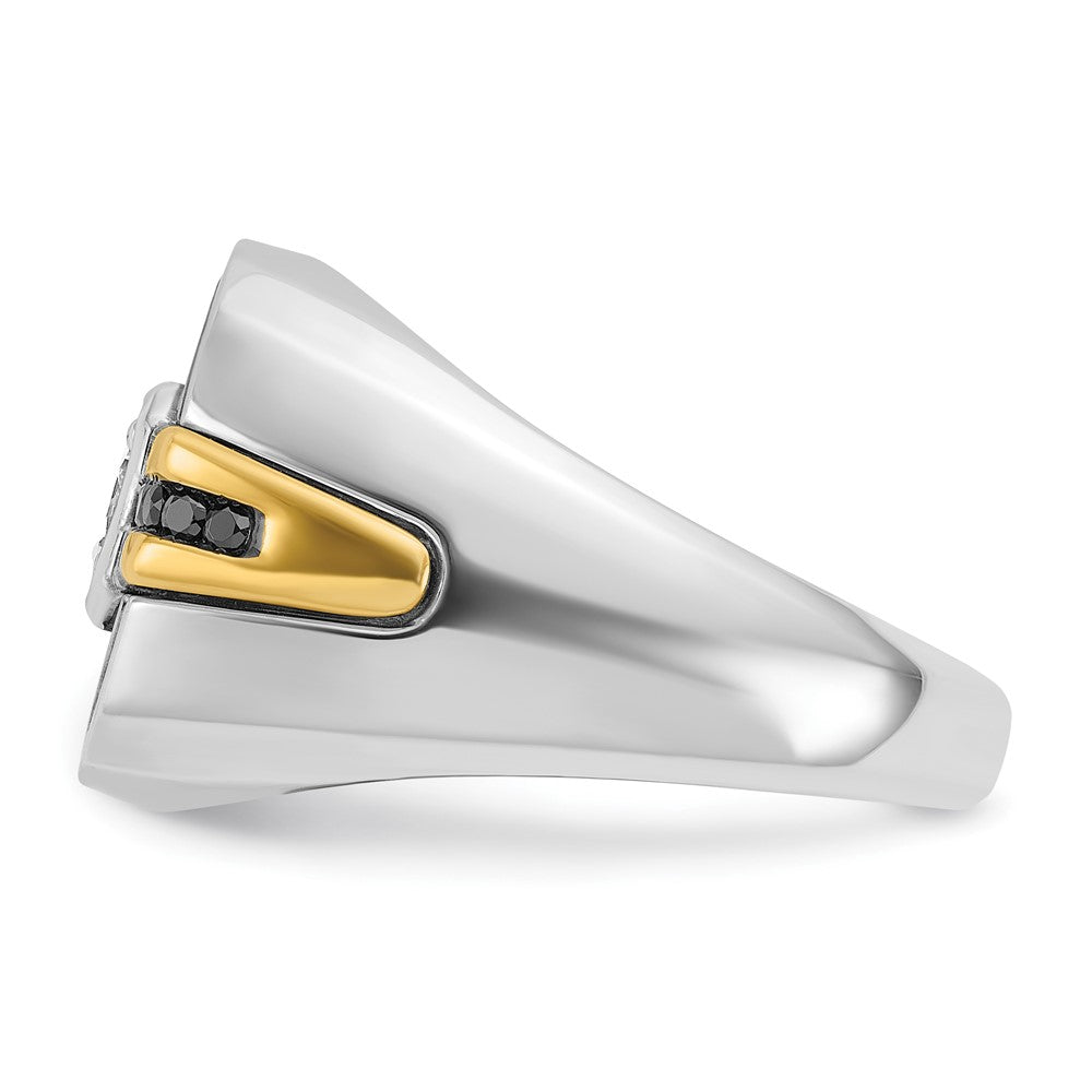 IBGoodman Two-tone with Black Rhodium Men's Polished and Satin Black and 1/4 Carat AA Quality Diamond Ring - WBC