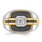 IBGoodman Two-tone with Black Rhodium Men's Polished and Satin Black and 1/4 Carat AA Quality Diamond Ring - WBC