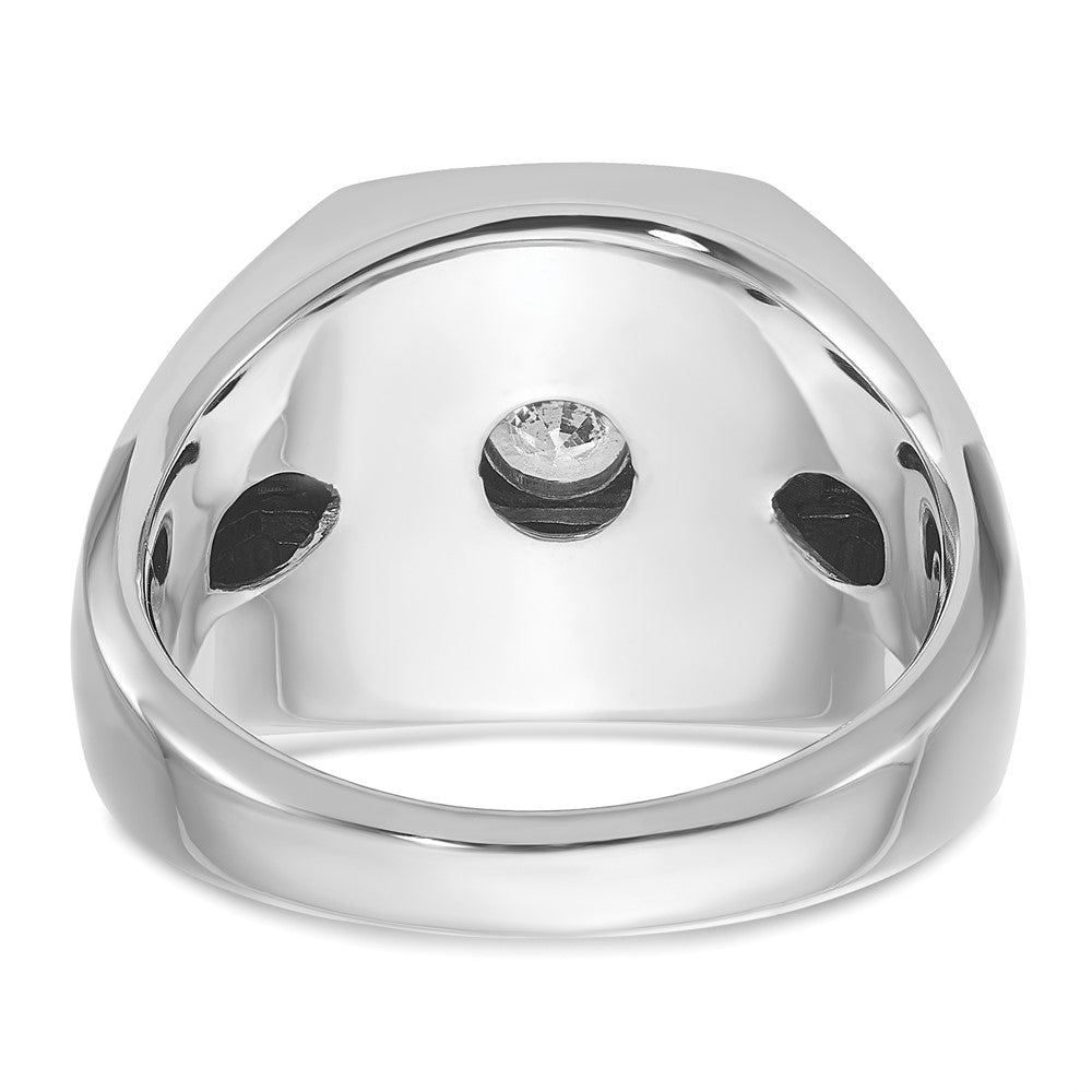 IBGoodman Two-tone with Black Rhodium Men's Polished and Satin Black and 1/4 Carat AA Quality Diamond Ring - WBC