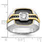 IBGoodman Two-tone with Black Rhodium Men's Polished and Satin Black and 1/4 Carat AA Quality Diamond Ring - WBC