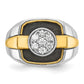 IBGoodman Two-tone with Black Rhodium Men's Polished and Satin 1/2 Carat AA Quality Diamond Cluster Ring - WBC
