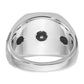 IBGoodman Two-tone with Black Rhodium Men's Polished and Satin 1/2 Carat AA Quality Diamond Cluster Ring - WBC