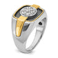 IBGoodman Two-tone with Black Rhodium Men's Polished and Satin 1/2 Carat AA Quality Diamond Cluster Ring - WBC