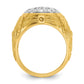 IBGoodman Two-tone Men's Polished and Textured 1 5/8 Carat AA Quality Diamond Oval Cluster Ring - WBC