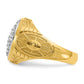 IBGoodman Two-tone Men's Polished and Textured 1 5/8 Carat AA Quality Diamond Oval Cluster Ring - WBC