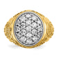 IBGoodman Two-tone Men's Polished and Textured 1 5/8 Carat AA Quality Diamond Oval Cluster Ring - WBC
