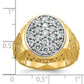 IBGoodman Two-tone Men's Polished and Textured 1 5/8 Carat AA Quality Diamond Oval Cluster Ring - WBC