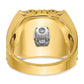 IBGoodman Two-tone Men's Polished and Textured Scroll Design 2 Carat AA Quality Diamond Square Cluster Ring - WBC