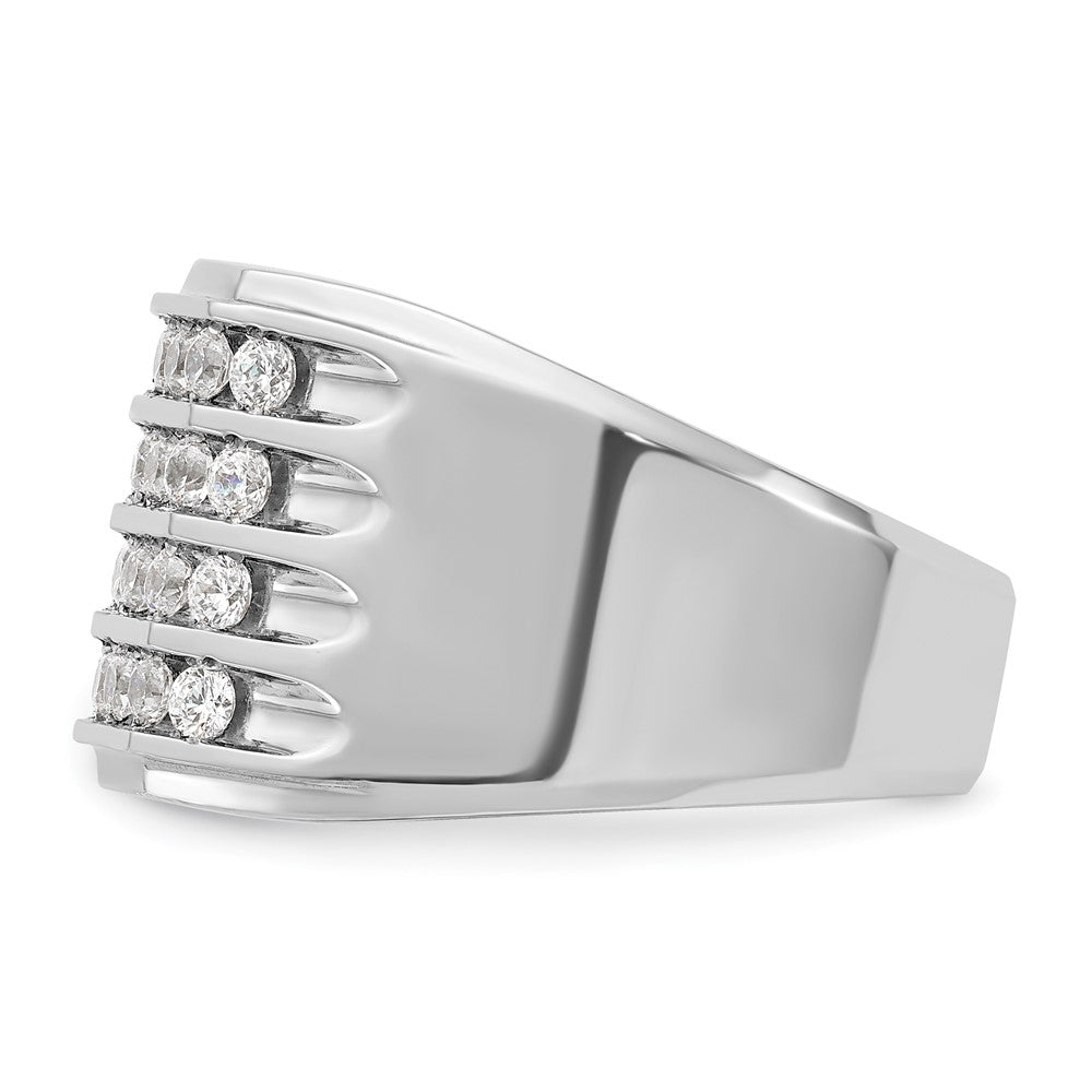 IB Goodman Mens Polished and Grooved 4-Row 1.6 Carat AA Quality Diamond Ring - WBC