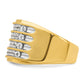 IB Goodman with Rhodium Mens Polished and Grooved 4-Row 1.6 Carat AA Quality Diamond Ring - WBC