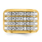 IB Goodman with Rhodium Mens Polished and Grooved 4-Row 1.6 Carat AA Quality Diamond Ring - WBC