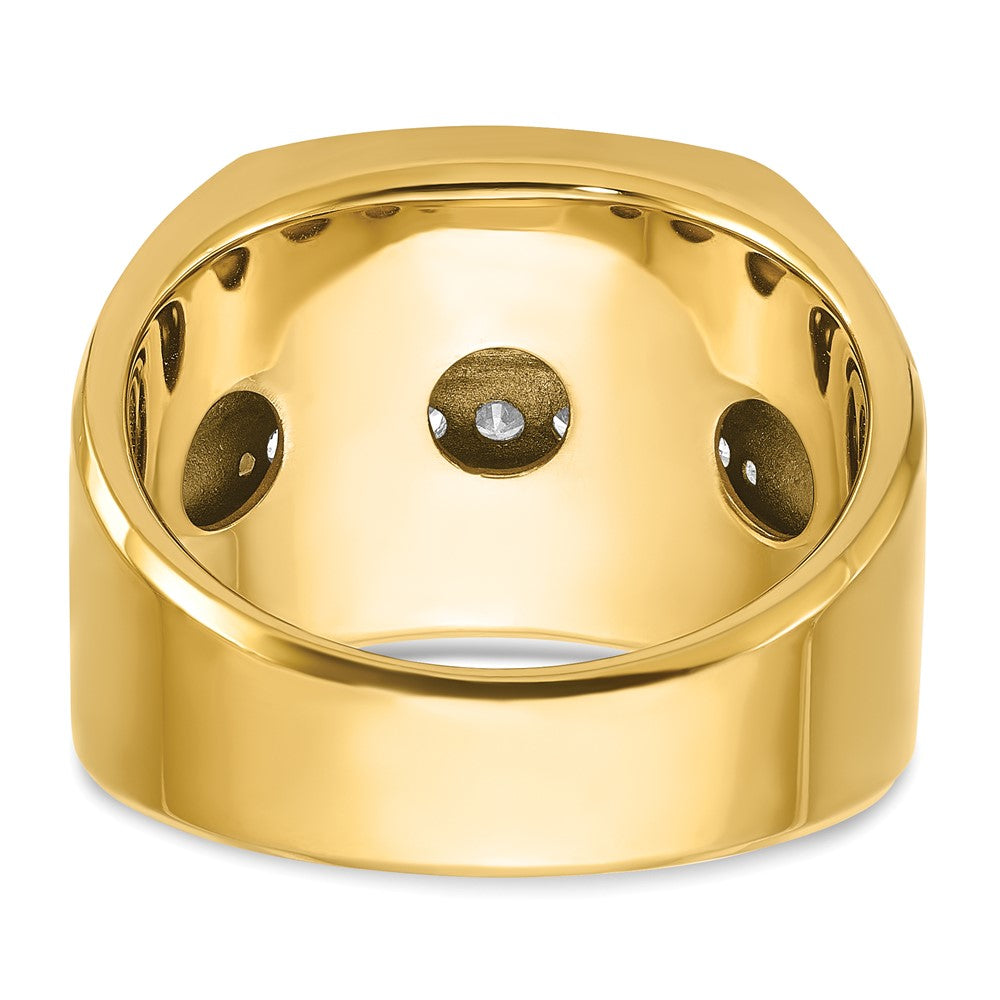 IB Goodman with Rhodium Mens Polished and Grooved 4-Row 1.6 Carat AA Quality Diamond Ring - WBC