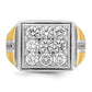 IBGoodman Two-tone Men's Polished 2 1/3 Carat AA Quality Diamond Square Cluster Ring - WBC