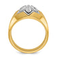 IBGoodman Two-tone Men's Polished and Grooved 3/8 Carat AA Quality Diamond Star Ring - WBC