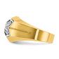 IBGoodman Two-tone Men's Polished and Grooved 3/8 Carat AA Quality Diamond Star Ring - WBC