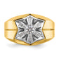 IBGoodman Two-tone Men's Polished and Grooved 3/8 Carat AA Quality Diamond Star Ring - WBC