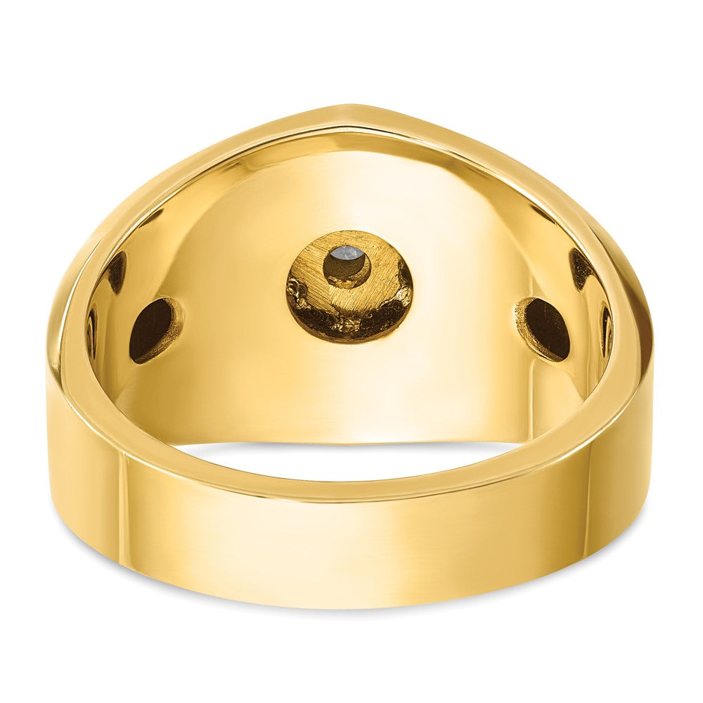 IBGoodman Two-tone Men's Polished and Grooved 3/8 Carat AA Quality Diamond Star Ring - WBC