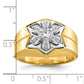 IBGoodman Two-tone Men's Polished and Grooved 3/8 Carat AA Quality Diamond Star Ring - WBC