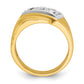 IBGoodman with Rhodium Men's Polished and Grooved 3-Stone 1 Carat AA Quality Diamond Ring - WBC