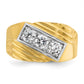 IBGoodman with Rhodium Men's Polished and Grooved 3-Stone 1 Carat AA Quality Diamond Ring - WBC