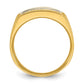 IBGoodman Men's Polished and Grooved 3-Row 1.65 Carat AA Quality Diamond Ring - WBC