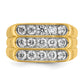 IBGoodman Men's Polished and Grooved 3-Row 1.65 Carat AA Quality Diamond Ring - WBC