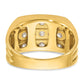IBGoodman Men's Polished and Grooved 3-Row 1.65 Carat AA Quality Diamond Ring - WBC